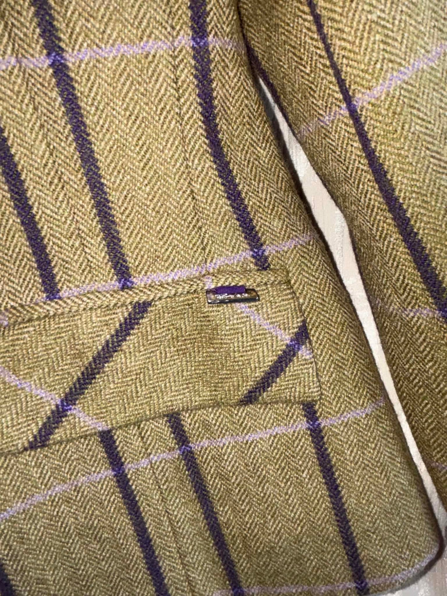 Rydale lucinda Green tweed with purple over check size 10