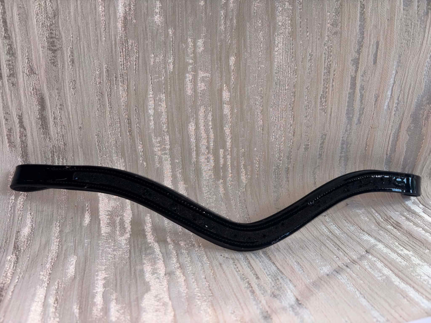 Full black patent crystal browband