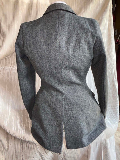 Caldene blue pure wool tweed jacket size 38” (14)