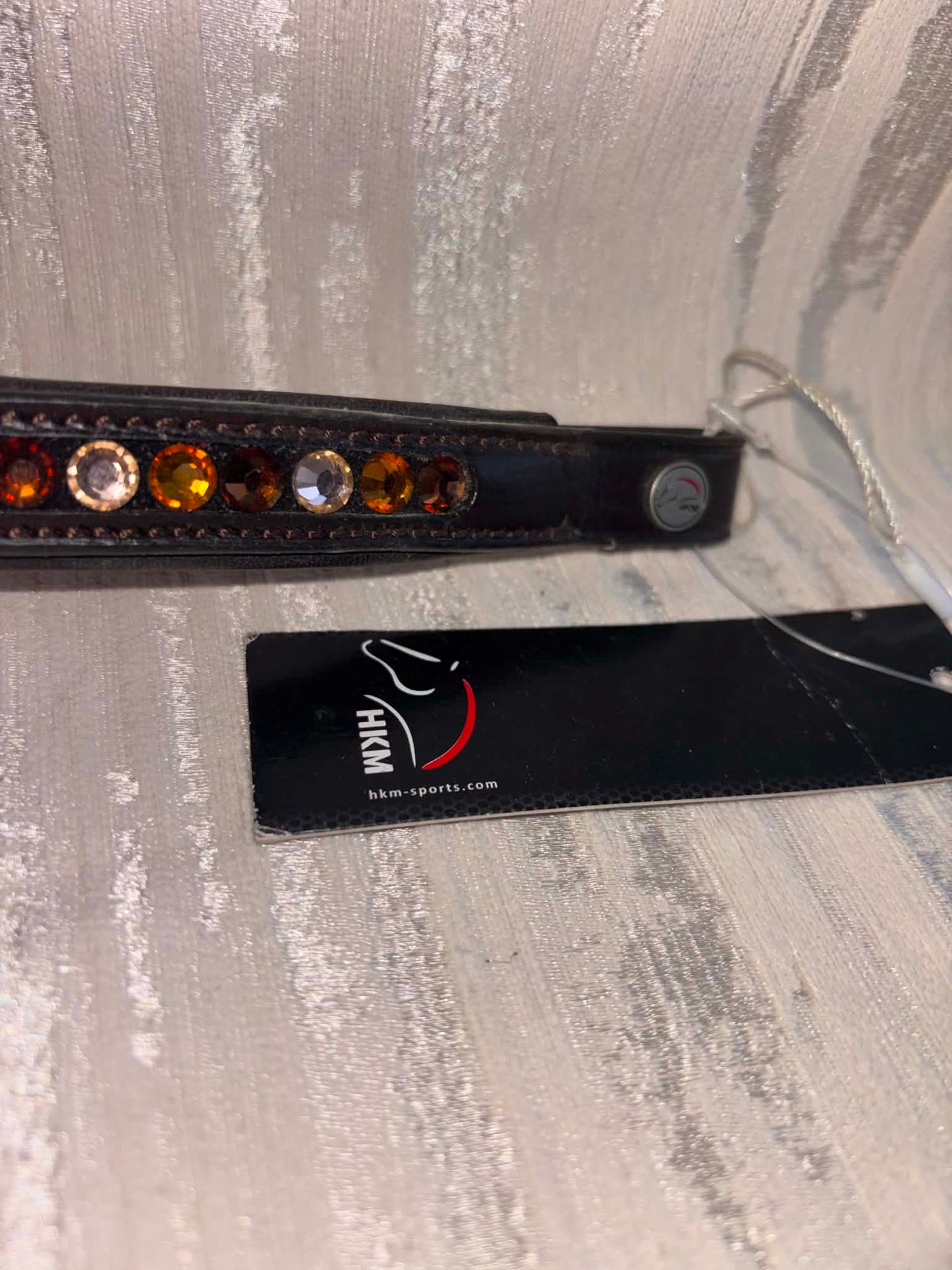 New hkm soft padded bling browband cob size brown