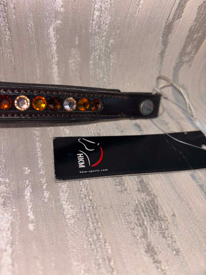 New hkm soft padded bling browband cob size brown