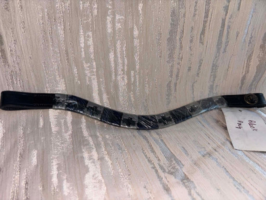Pony black leather polo browband