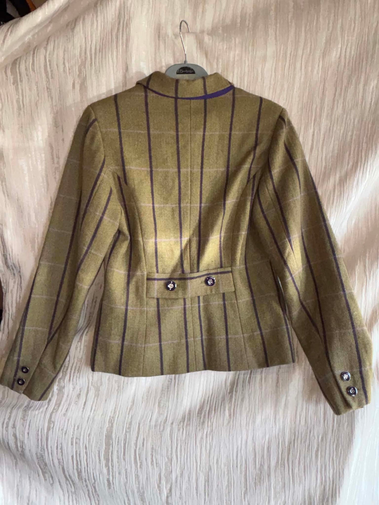 Rydale lucinda Green tweed with purple over check size 10