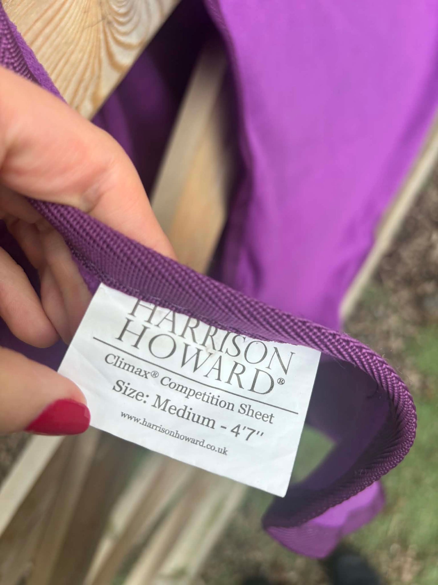 Harrison Howard purple reflective fleece ride on sheet