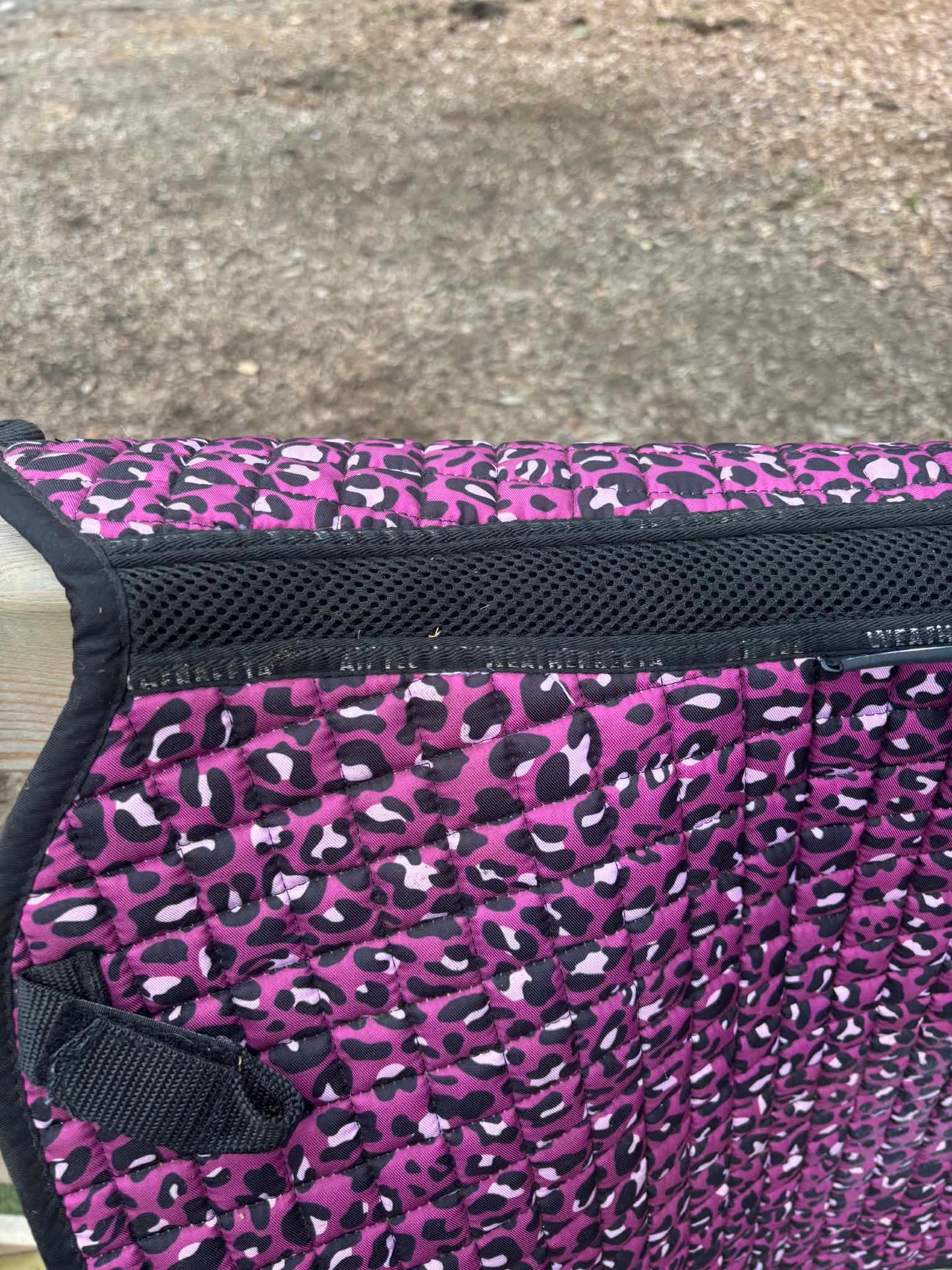 Wetherbeeta pink leopard print dressage full saddle pad