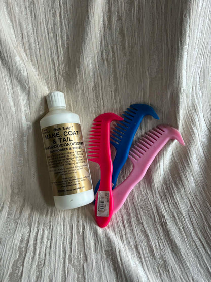 Mane, coat and tail shampoo/ conditioner with combe
