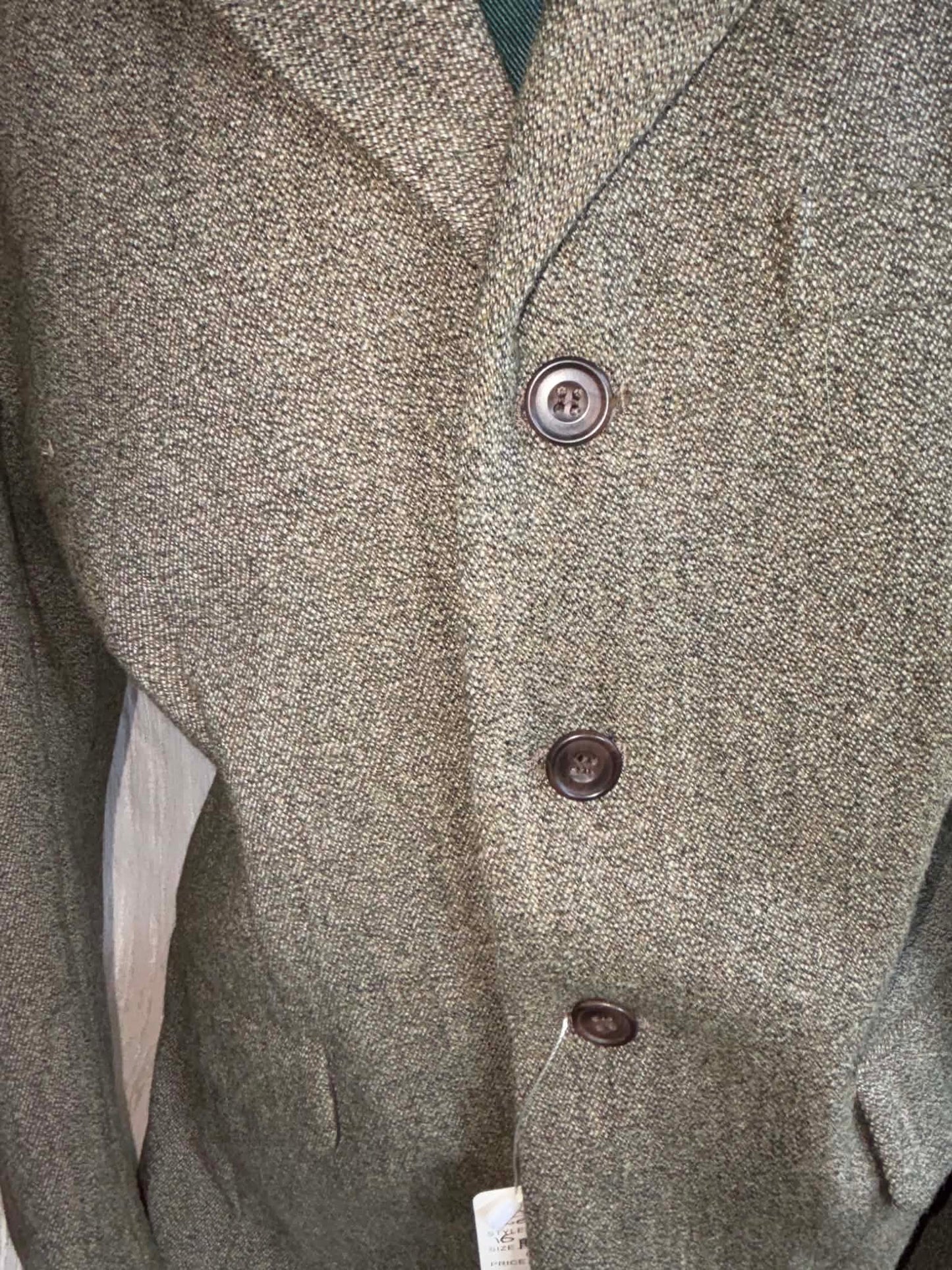 Mears keepers Mens Green pure wool tweed jacket 40”