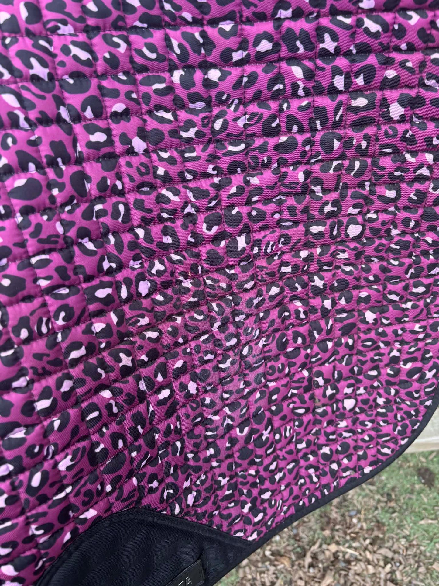 Wetherbeeta pink leopard print dressage full saddle pad