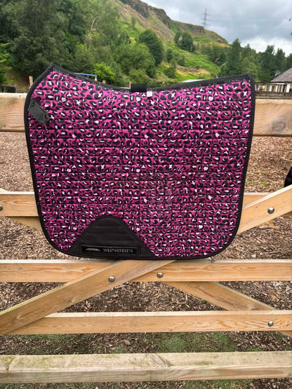 Wetherbeeta pink leopard print dressage full saddle pad