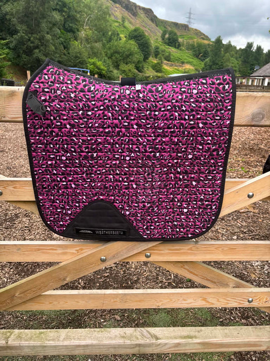 Wetherbeeta pink leopard print dressage full saddle pad