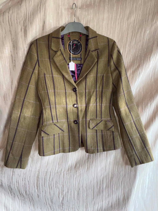 Rydale lucinda Green tweed with purple over check size 10