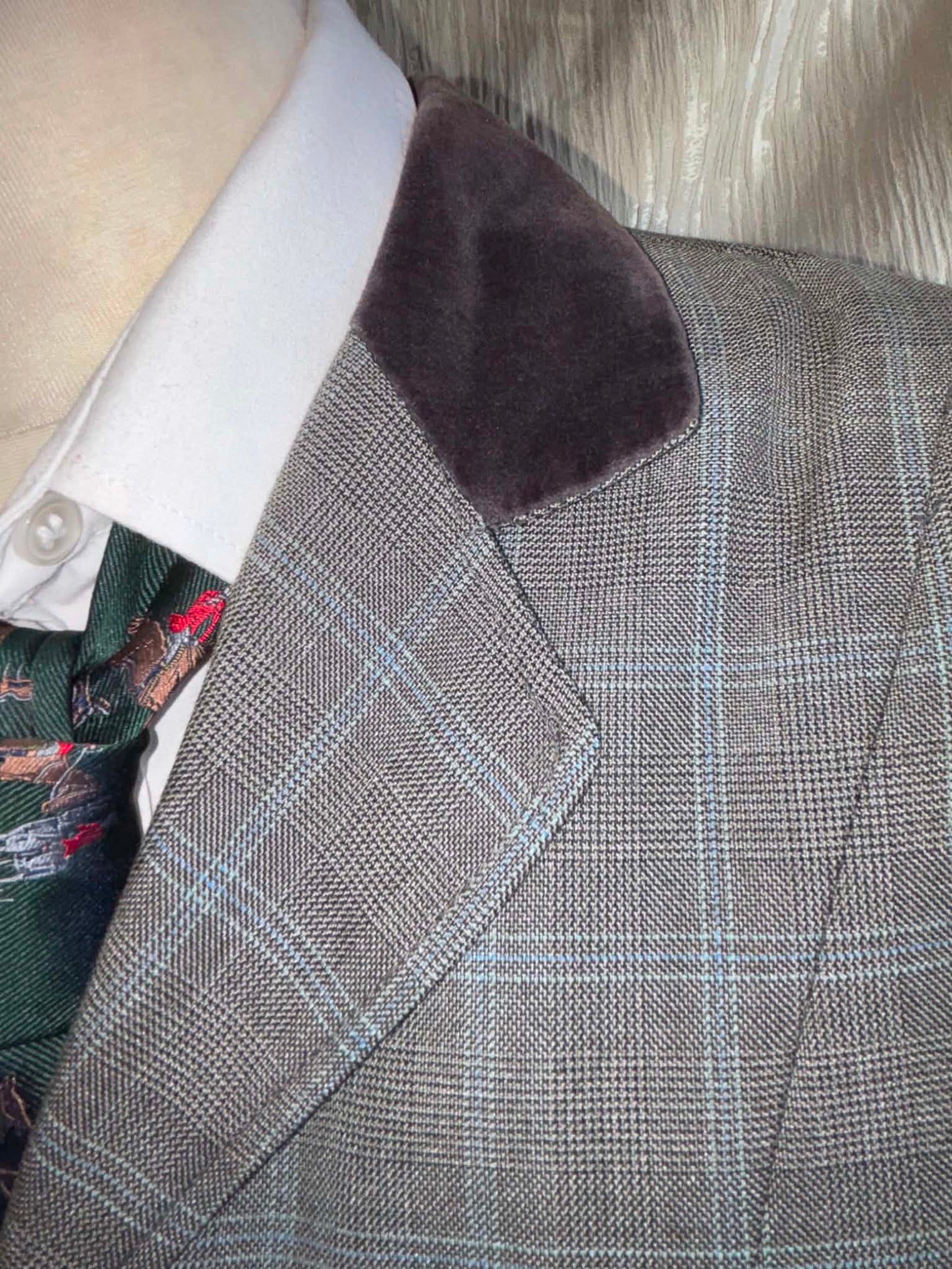 Dublin grey and blue checked jacket size 40” (16)