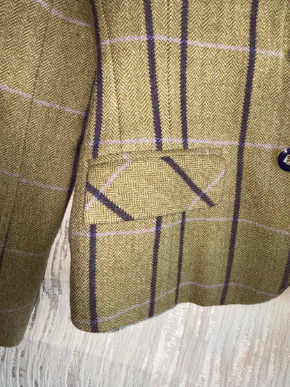 Rydale lucinda Green tweed with purple over check size 10