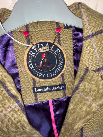 Rydale lucinda Green tweed with purple over check size 10