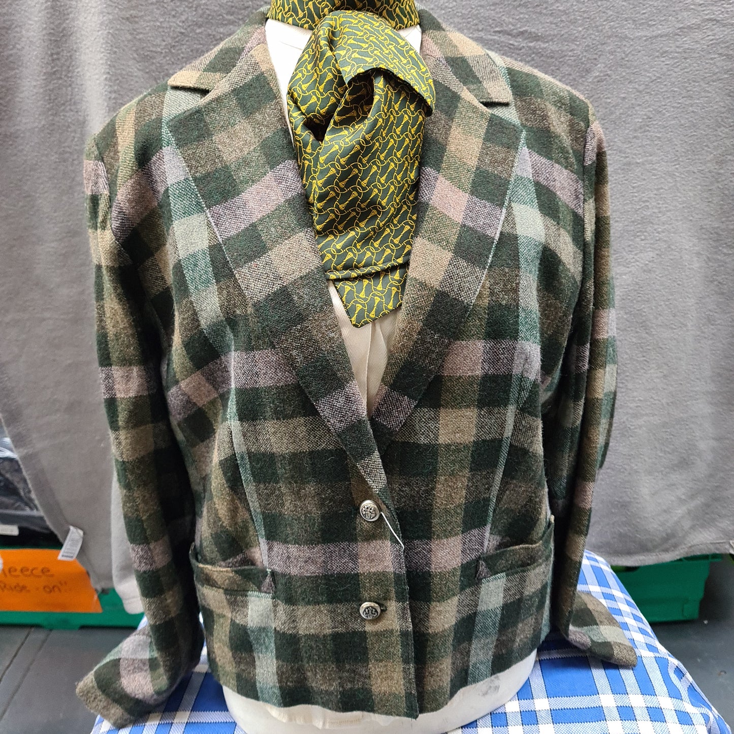 Lead rein jacket size 14 green tweed FREE POSTAGE 🔵