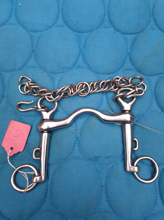 Sliding Cheek Weymouth Bit with Low Port Mouth and Leather Strap LOTS OF SIZE AVAILABLE FREE POSTAGE