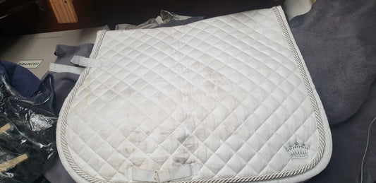 Full size white saddle pad
