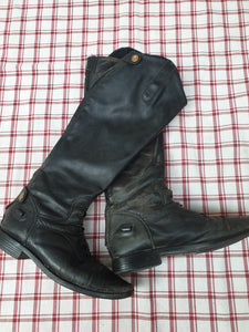 Used brogini long riding boots, black, size 4 FREE POSTAGE ✅