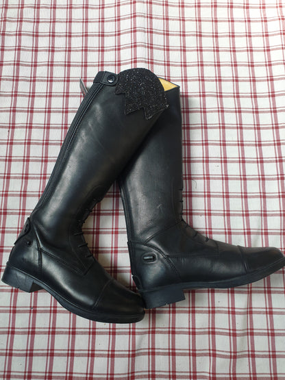 NEW long riding boots, black, size 2 narrow leg FREE POSTAGE ✅