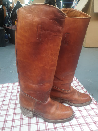 Frye tanned leather long boots, size 4 FREE POSTAGE✅