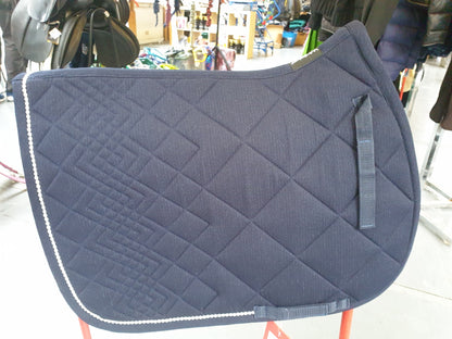 NEW john Whitaker saddle cloth navy with pearl beaded edge design, sizes cob and full FREE POSTAGE*