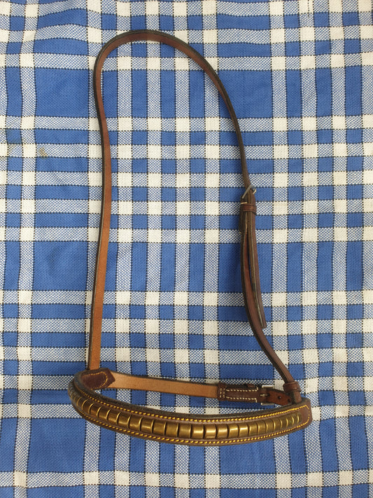 NEW jeffries nose band, size pony, brown and brass FREE POSTAGE *