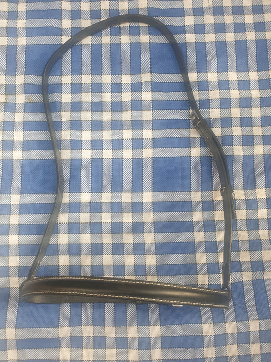 NEW Jefferies nose band, size full and cob black leather white stitching FREE POSTAGE *
