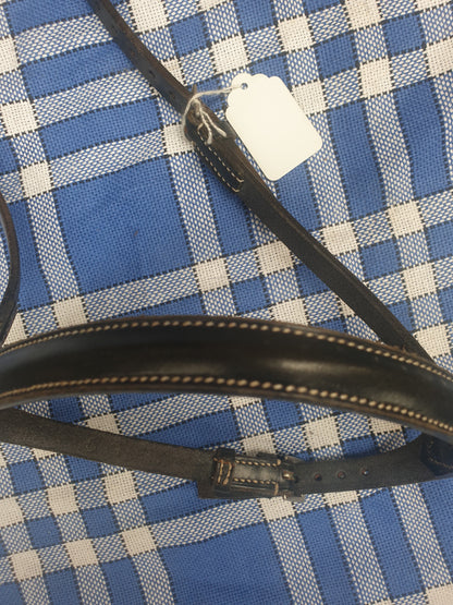 NEW nose band. Size shetland and full. Black leather white stitching FREE POSTAGE *