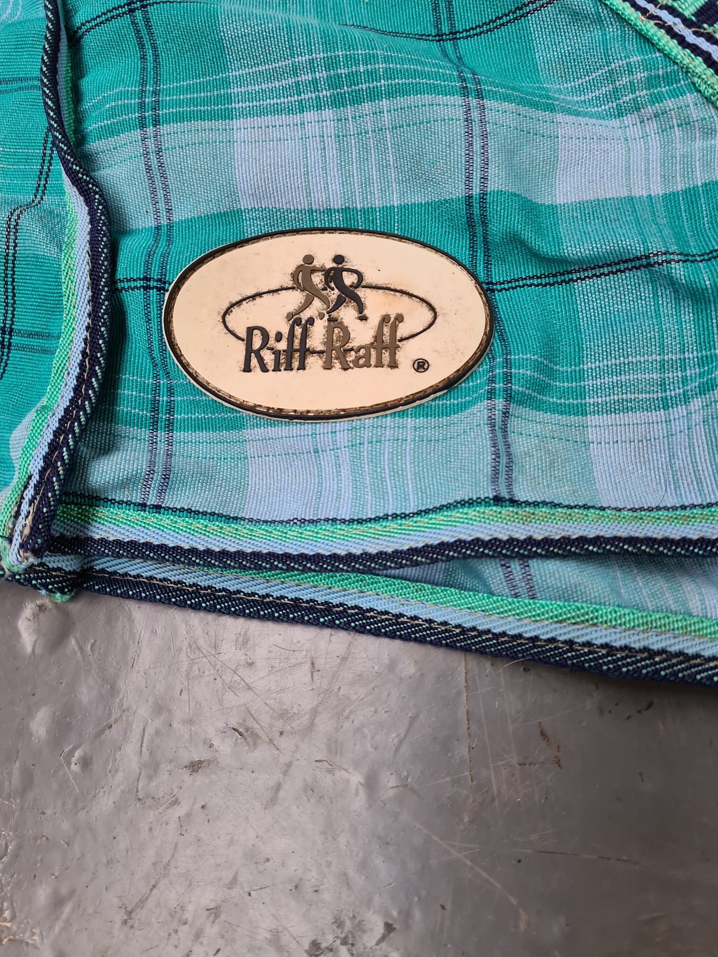 Used 4'0" blue check Riff-Raff stable sheet FREE POSTAGE☆