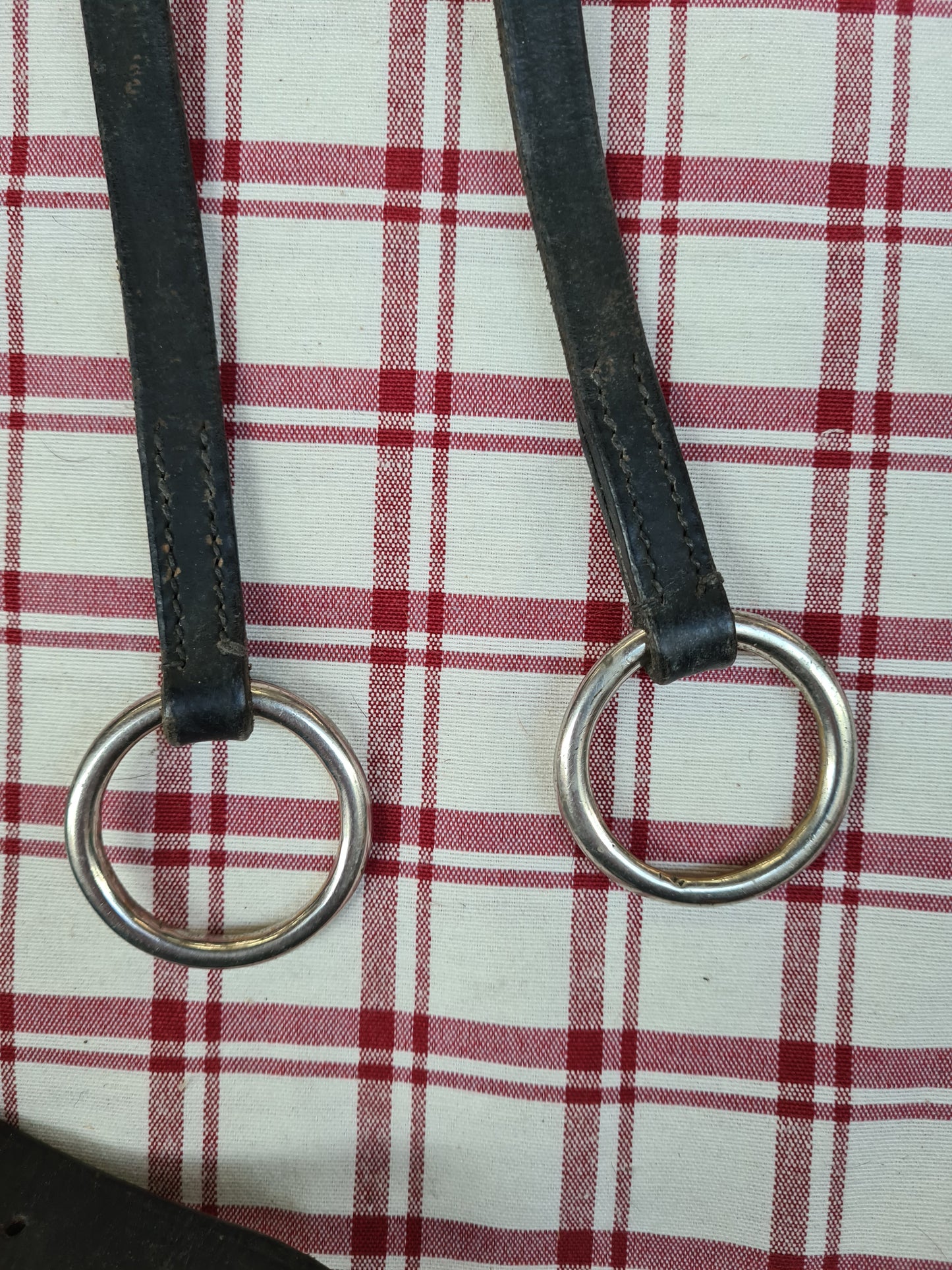 Used black leather running martingale size full FREE POSTAGE *