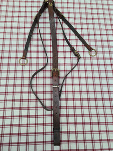 Western style pony size running martingale, brown leather FREE POSTAGE *