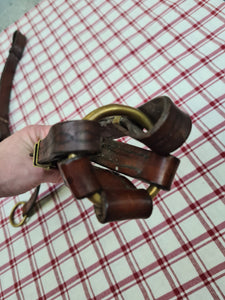 Western style pony size running martingale, brown leather FREE POSTAGE *