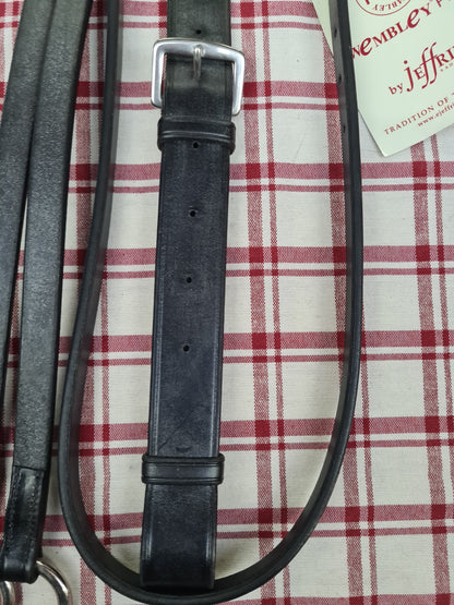 NEW Wembley pro by jeffries, black leather, pony size, running martingale FREE POSTAGE *