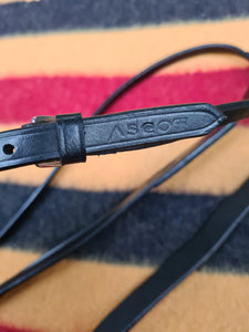NEW ascot running martingale, size shet, pony, cob, full, xfull english black and brown leather FREE POSTAGE *