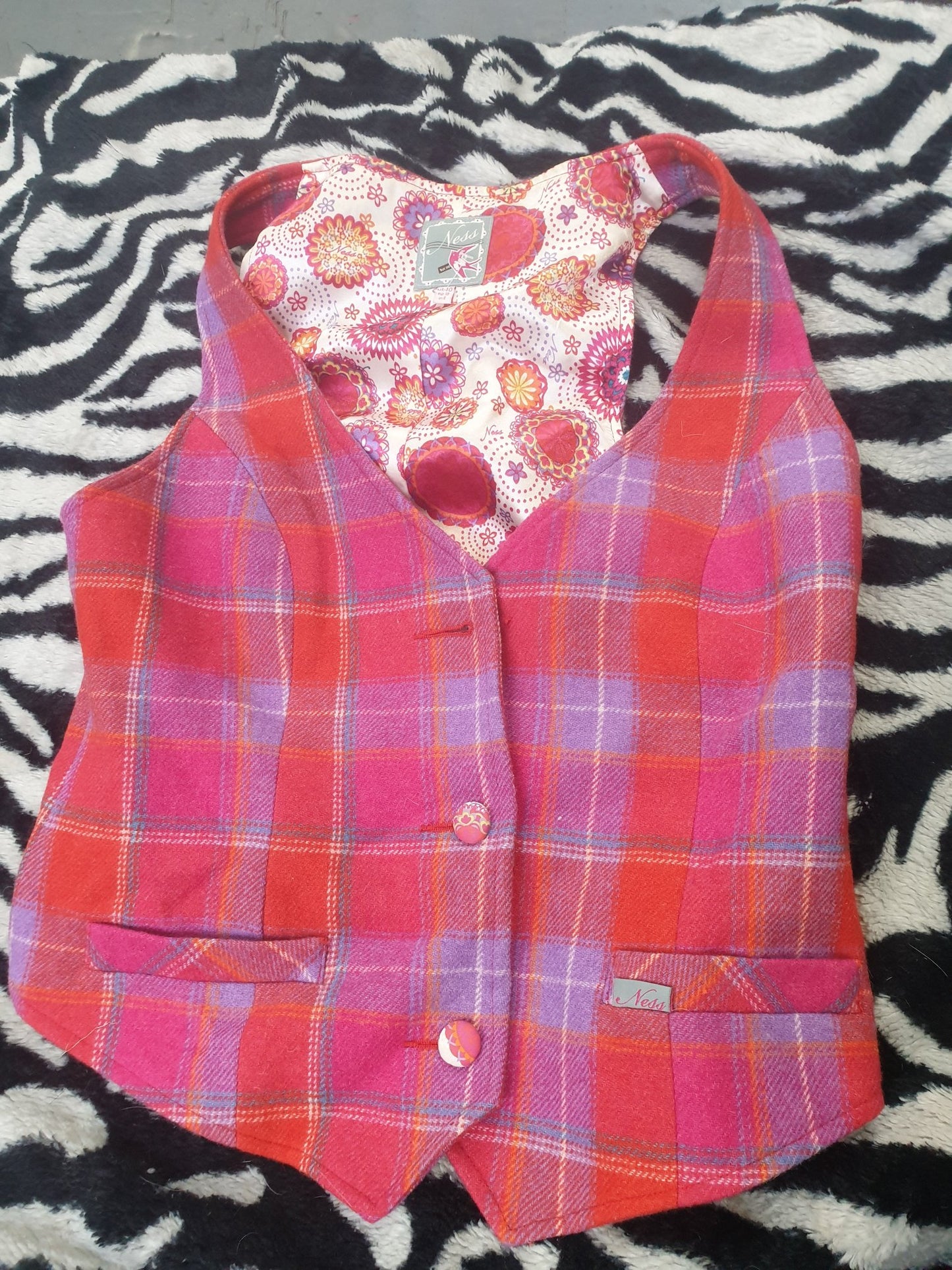 Used colourful size uk 10 waistcoat FREE POSTAGE 🟣