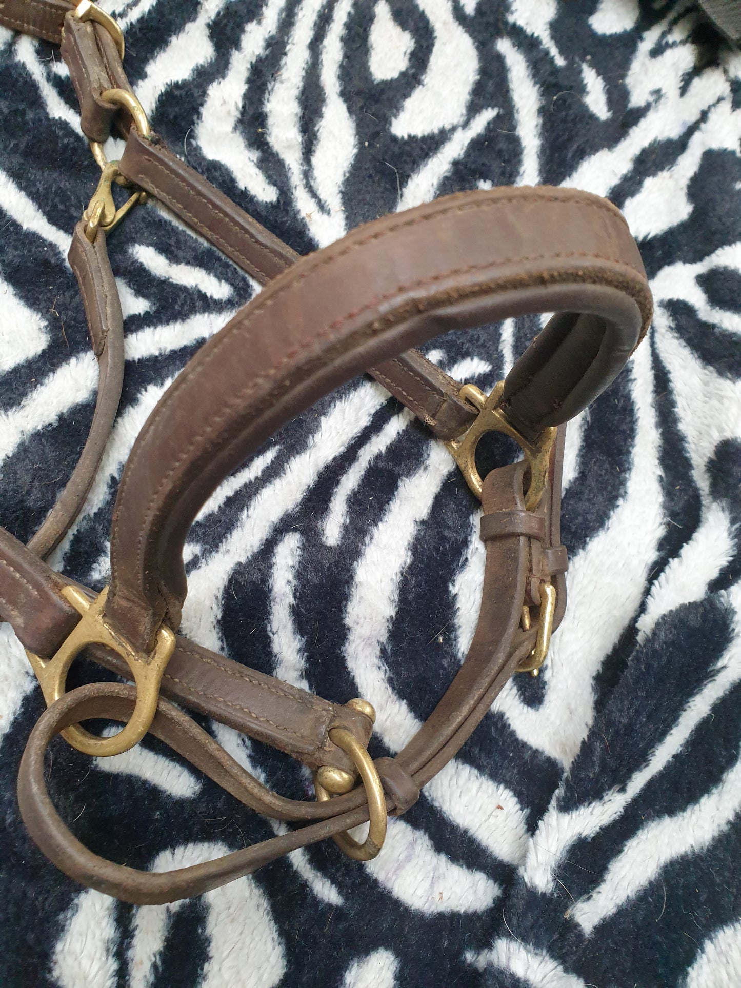 Used full size brown leather headcollar FREE POSTAGE☆