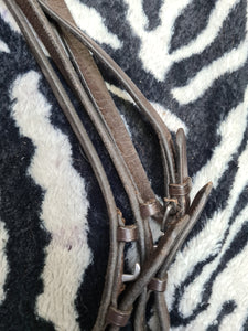 Used cob size brown leather reins FREE POSTAGE☆