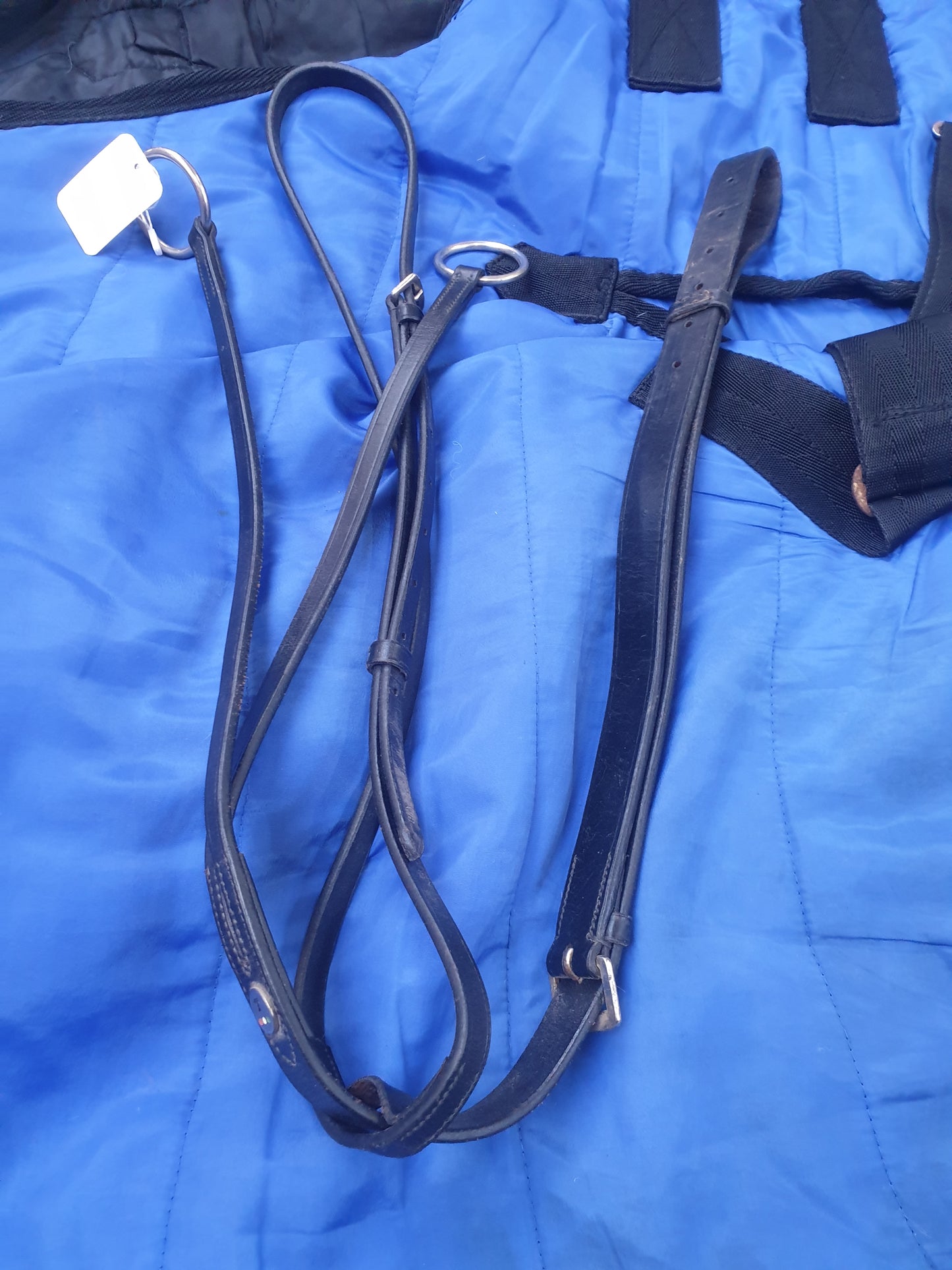 Used pony size black leather running Martingale FREE POSTAGE☆