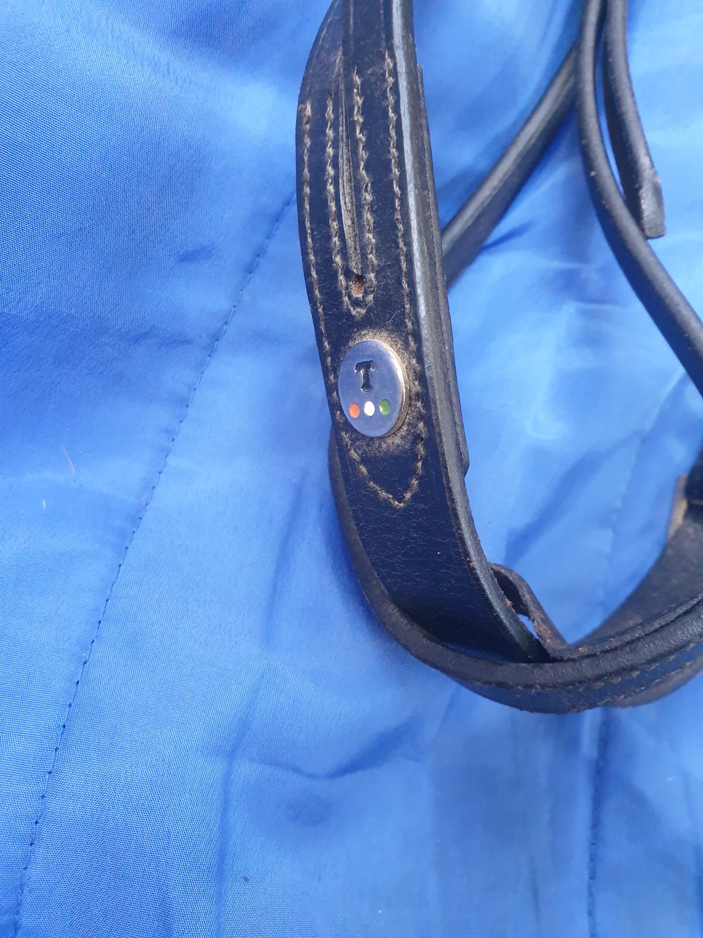 Used pony size black leather running Martingale FREE POSTAGE☆