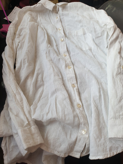Used white size 8 F&F cotton shirt FREE POSTAGE☆