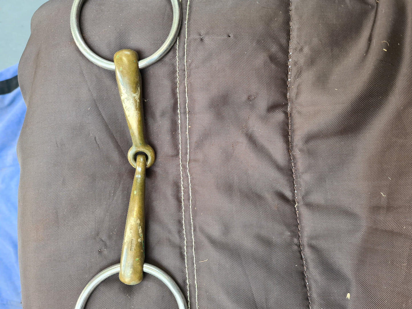 Used 5-1/2" brass loose ring snaffle bit FREE POSTAGE☆
