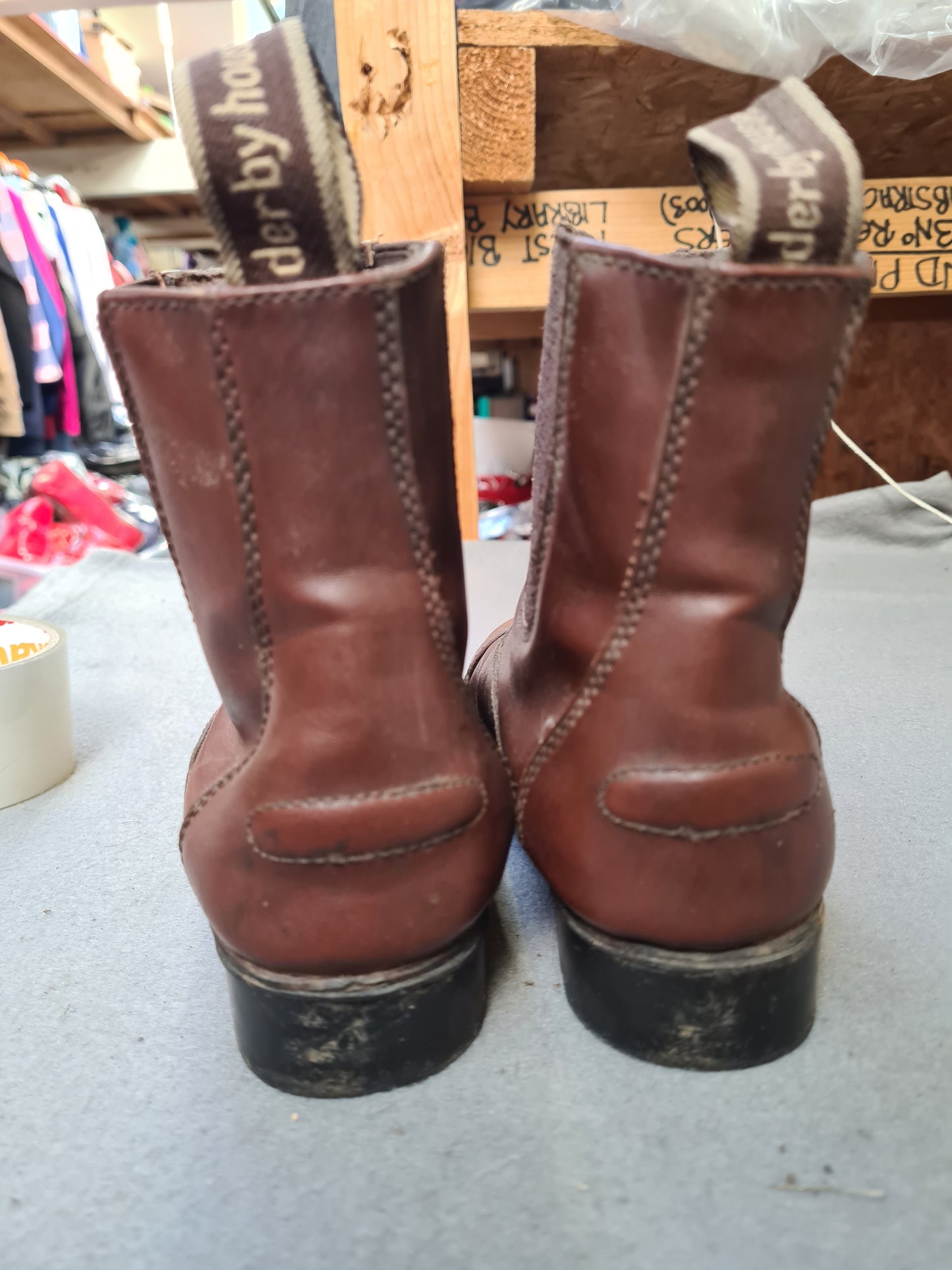 Derby house oxblood jodhpur boots, leather childs size 13 FREE POSTAGE ■
