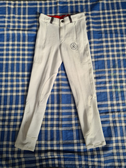NEW red horse child's white breeches ages 8,10,12,14 FREE POSTAGE *