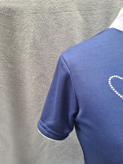 NEW Equitheme blue bling heart tops, various sizes FREE POSTAGE ✅