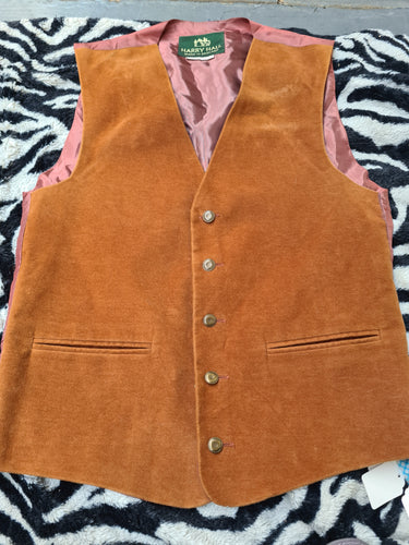 Used size S/M Harry Hall silk and suede waistcoat FREE POSTAGE 🟣