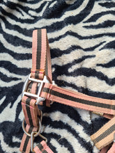Used pony size pink and black stripey head collar FREE POSTAGE☆