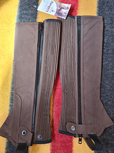 NEW WITH TAGS Brown Regent Rangers half chaps extra small 14" FREE POSTAGE 🟢