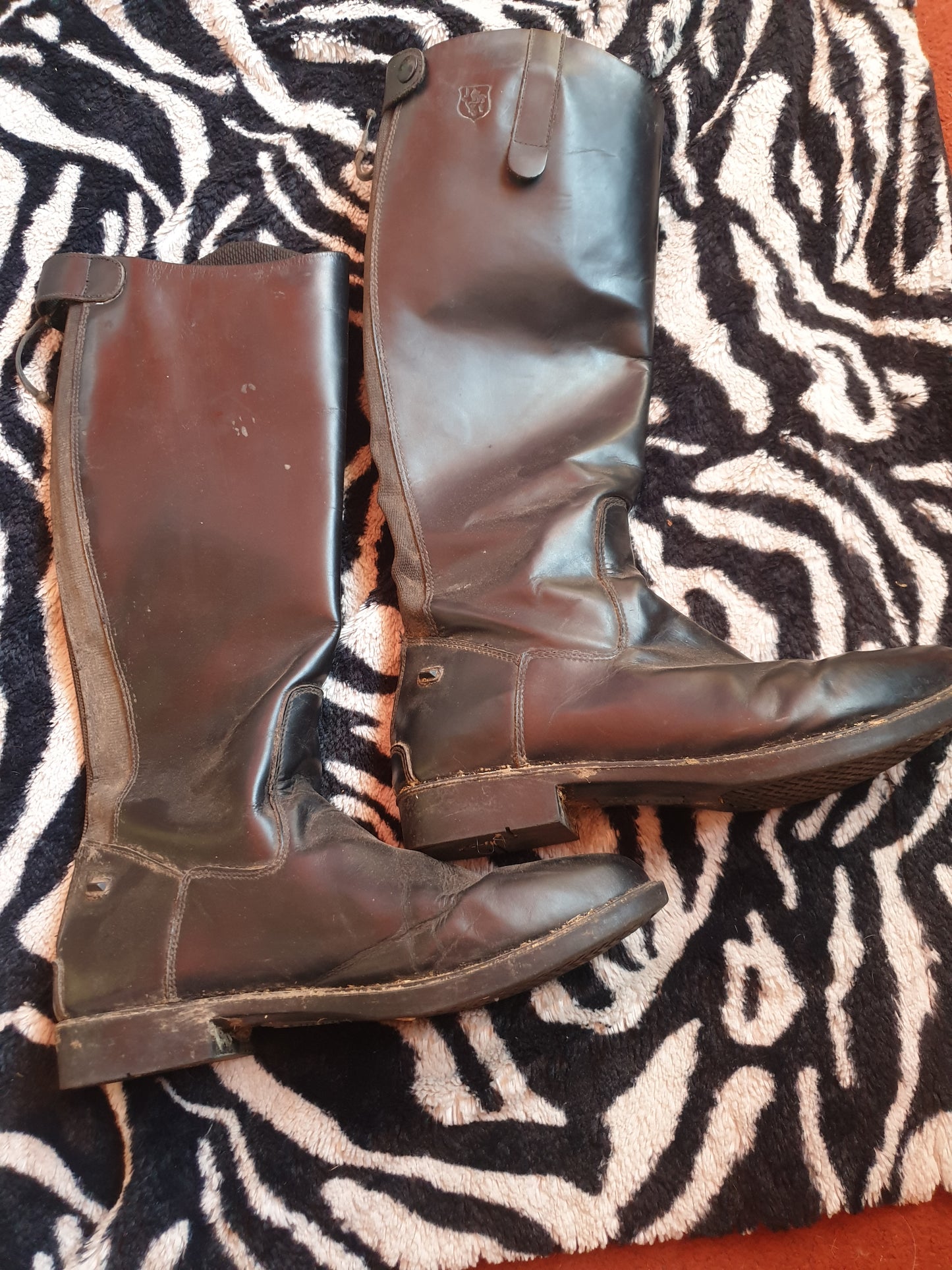 Black size 8 just togs long riding boots FREE POSTAGE ✅