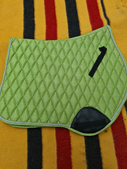 NEW Green glitter saddle pad full size FREE POSTAGE ✅