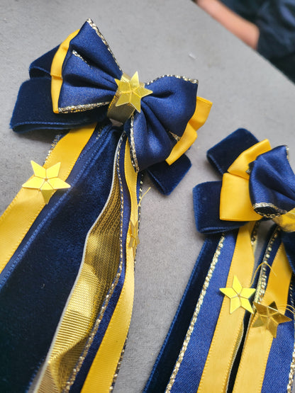 Show bows navy and yellow FREE POSTAGE